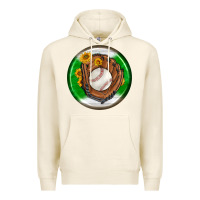 Tofu baseball with sunflower round earrings Premium Hoodie - BundleAndBundleShop