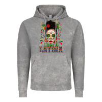 Proud Latina Skull Girl Messy Bun Vintage Hoodie | Teevron