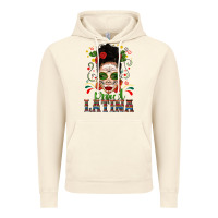 Vintage Artic Proud Latina Skull Girl Messy Bun Vintage Hoodie - texasbilliewilder