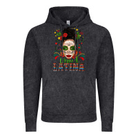 Vintage Black Proud Latina Skull Girl Messy Bun Vintage Hoodie - texasbilliewilder