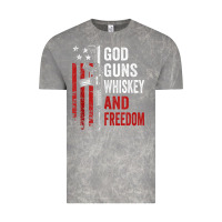 Cloud Rock God Guns Whiskey Freedom - Pro Gun American Flag Guns Arts Characters Vintage Tee - maiPhamDesign