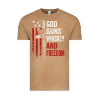 Vintage Camel God Guns Whiskey Freedom - Pro Gun American Flag Guns Arts Characters Vintage Tee - maiPhamDesign