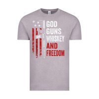 Vintage Zinc God Guns Whiskey Freedom - Pro Gun American Flag Guns Arts Characters Vintage Tee - maiPhamDesign
