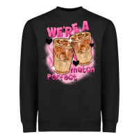 Black We're a perfect match Valentine's Day Heavyweight Sweatshirt - FaDigitalArtStudio