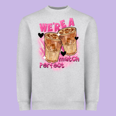 We're A Perfect Match Valentine's Day Heavyweight Sweatshirt Designed By Fadigitalartstudio