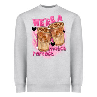 Heather Grey We're a perfect match Valentine's Day Heavyweight Sweatshirt - FaDigitalArtStudio