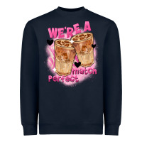 Navy We're a perfect match Valentine's Day Heavyweight Sweatshirt - FaDigitalArtStudio