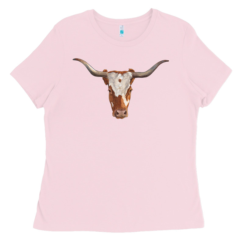 Longhorn Cow Head Ladies Tee by RanaPortraitStore | Teevron