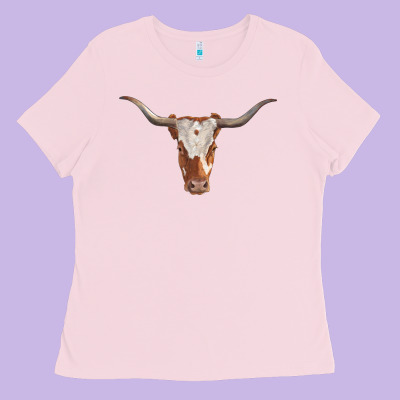 Longhorn Cow Head Ladies Tee Designed By Ranaportraitstore