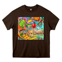 Chocolate Brown school elements Heavy Core Tee - NancyCooperArtShop
