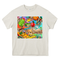 Cream school elements Heavy Core Tee - NancyCooperArtShop