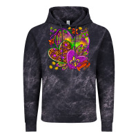 Cloud Black Mardi Gras hearts Vintage Hoodie - NancyCooperArtShop