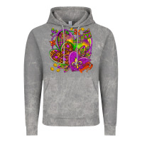 Cloud Rock Mardi Gras hearts Vintage Hoodie - NancyCooperArtShop