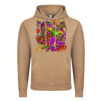Vintage Coffee Mardi Gras hearts Vintage Hoodie - NancyCooperArtShop