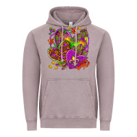 Vintage Zinc Mardi Gras hearts Vintage Hoodie - NancyCooperArtShop