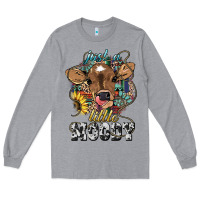 Heather Grey Just a little moody baby cow Long Sleeve Tee - HowdyJamesFarm