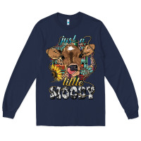 Navy Just a little moody baby cow Long Sleeve Tee - HowdyJamesFarm