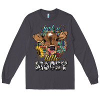 Smoke Just a little moody baby cow Long Sleeve Tee - HowdyJamesFarm