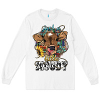 White Just a little moody baby cow Long Sleeve Tee - HowdyJamesFarm