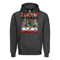 Charcoal Heather Rockin Around The Christmas Tree Rodeo Zipper Hoodie - FaDigitalArtStudio