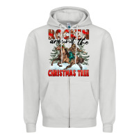 Dove Grey Rockin Around The Christmas Tree Rodeo Zipper Hoodie - FaDigitalArtStudio