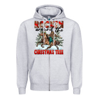 Heather Grey Rockin Around The Christmas Tree Rodeo Zipper Hoodie - FaDigitalArtStudio