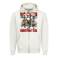 Oatmeal Heather Rockin Around The Christmas Tree Rodeo Zipper Hoodie - FaDigitalArtStudio