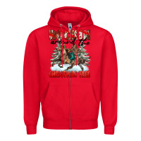 Red Rockin Around The Christmas Tree Rodeo Zipper Hoodie - FaDigitalArtStudio