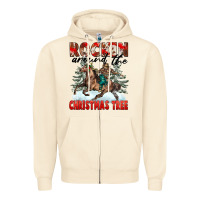 Sandshell Rockin Around The Christmas Tree Rodeo Zipper Hoodie - FaDigitalArtStudio