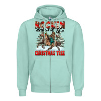 Seafoam Rockin Around The Christmas Tree Rodeo Zipper Hoodie - FaDigitalArtStudio