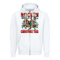 White Rockin Around The Christmas Tree Rodeo Zipper Hoodie - FaDigitalArtStudio