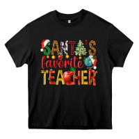 Black santas favorite teacher Heavy Core Tee - NancyCooperArtShop
