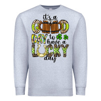 Heather Grey It's a Good Day To Have a Lucky Day Premium Sweatshirt - CowhideDigitalArt