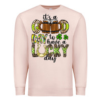 Pale Pink It's a Good Day To Have a Lucky Day Premium Sweatshirt - CowhideDigitalArt