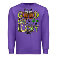 Purple It's a Good Day To Have a Lucky Day Premium Sweatshirt - CowhideDigitalArt