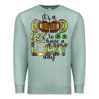 Seafoam It's a Good Day To Have a Lucky Day Premium Sweatshirt - CowhideDigitalArt
