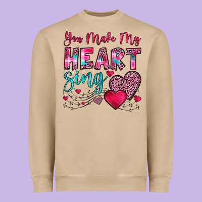 You Make My Heart Sing Heavyweight Sweatshirt Designed By Oliviacreatesart