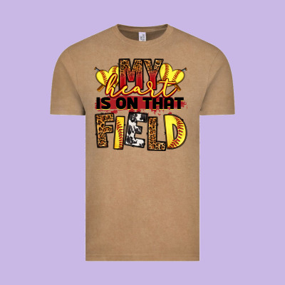 Softball My Heart Is On That Field Vintage Tee Designed By Ranaportraitstore