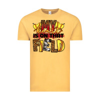 Vintage Mustard softball my heart is on that field Vintage Tee - RanaPortraitStore