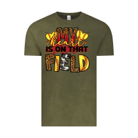 Vintage Olive softball my heart is on that field Vintage Tee - RanaPortraitStore