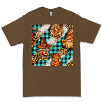 Cacao thanksgiving gnomies with leopard and tartan seamless pattern bbs Premium Tee - BundleAndBundleShop