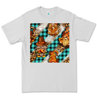 Dove Grey thanksgiving gnomies with leopard and tartan seamless pattern bbs Premium Tee - BundleAndBundleShop