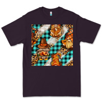Plum thanksgiving gnomies with leopard and tartan seamless pattern bbs Premium Tee - BundleAndBundleShop