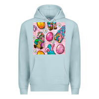 Blue Mist Easter Gnomies Seamless Pattern Premium Hoodie - BundleAndBundleShop