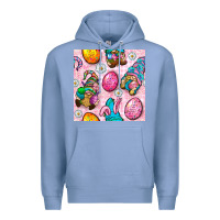 Colony Blue Easter Gnomies Seamless Pattern Premium Hoodie - BundleAndBundleShop
