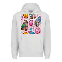 Dove Grey Easter Gnomies Seamless Pattern Premium Hoodie - BundleAndBundleShop