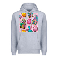 Heather Grey Easter Gnomies Seamless Pattern Premium Hoodie - BundleAndBundleShop