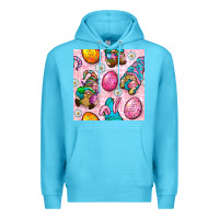 Ocean Blue Easter Gnomies Seamless Pattern Premium Hoodie - BundleAndBundleShop