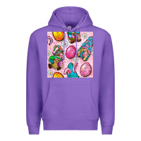 Purple Easter Gnomies Seamless Pattern Premium Hoodie - BundleAndBundleShop