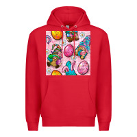 Red Easter Gnomies Seamless Pattern Premium Hoodie - BundleAndBundleShop